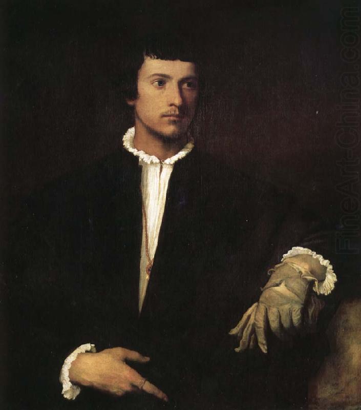 TIZIANO Vecellio Those who wear gloves oil painting picture